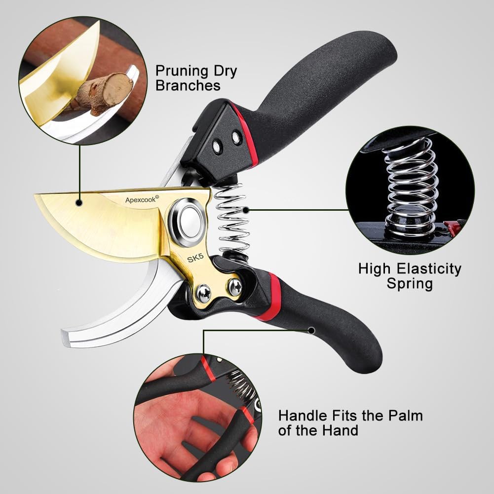 Garden Shears Handheld PruningShears for Heavy DutyErgonomic GardeningTools