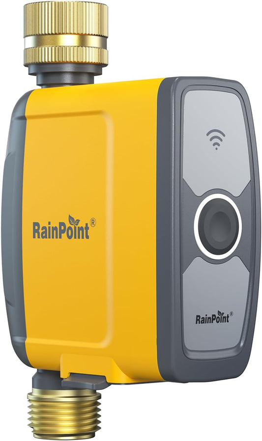 WiFi Water Timer, Smart Sprinkler System Valve With APP & Voice Control, Weather-Based Automatic Rain Delay, Brass Inlet & Outlet (No WiFi Hub)