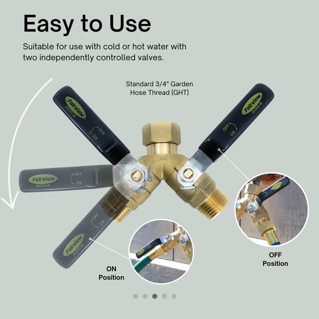 Industrial-Grade Garden Hose Splitter, Large Handles