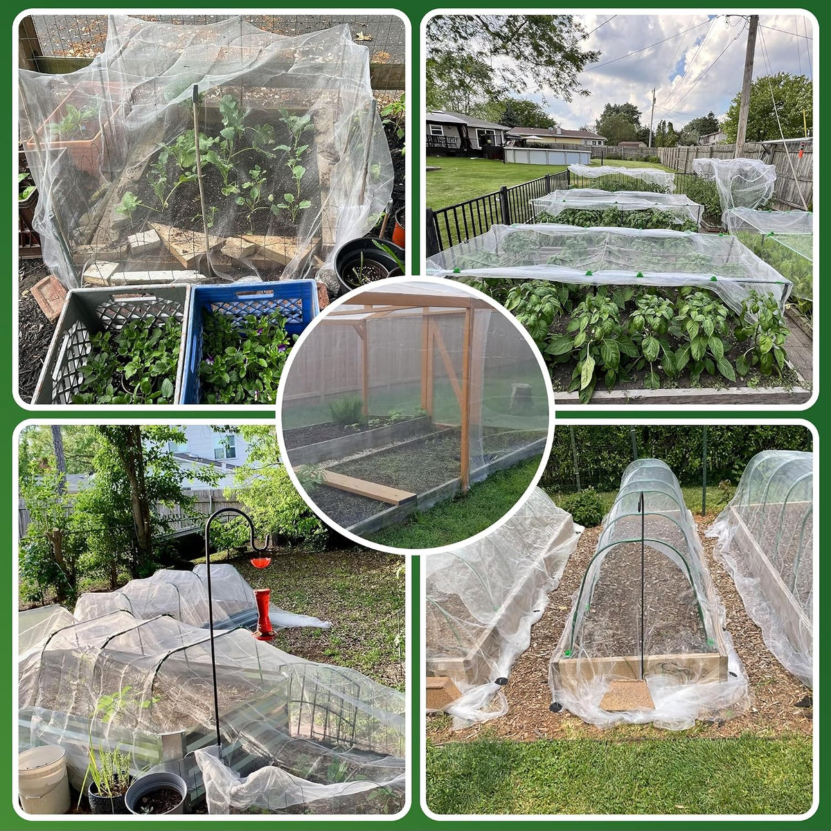 Garden Netting 10 X 50 FT 2 Pack, Ultra Fine Garden Mesh Plant Netting for Garden Protection Row Cover Raised Beds Screen, Protecting Plants Vegetables Flowers Fruit Trees