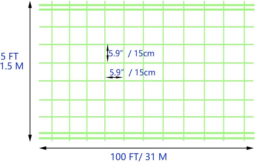 Green Trellis Netting 4x100 ft Heavy Duty Garden Netting Polypropylene Plant Support Net for Climbing Vegetables Fruits Flowers