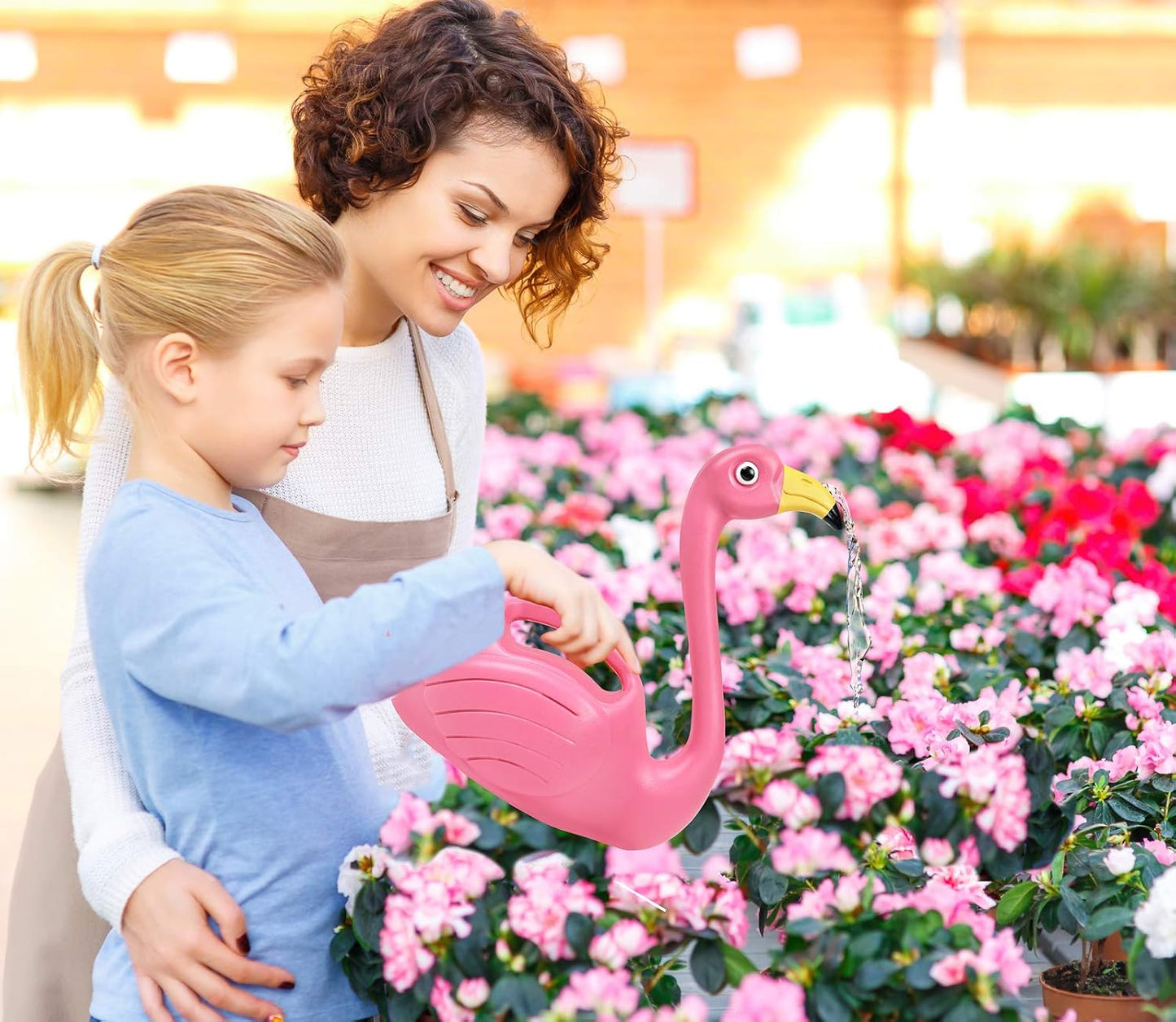 Plant Watering Can Indoor Outdoor Pink Flamingo 0.4 Gallons