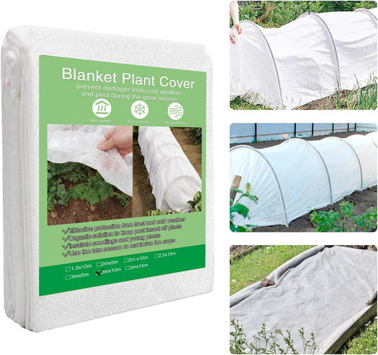 Plant Covers Freeze Protection – 10ft×33ft Reusable Rectangle Frost Cloth, 0.9 oz/yd² Floating Row Garden Blanket, Durable Frost Blankets Frost Covers for Outdoor Plants Winter & Cold Weather