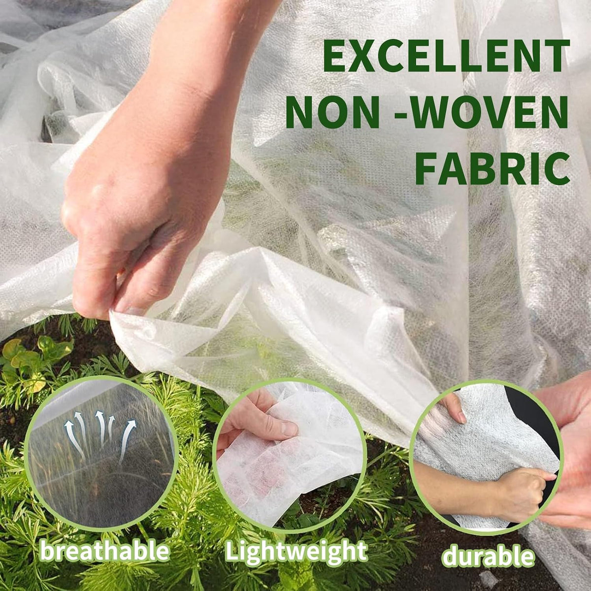 Plant Covers Freeze Protection – 10ft×33ft Reusable Rectangle Frost Cloth, 0.9 oz/yd² Floating Row Garden Blanket, Durable Frost Blankets Frost Covers for Outdoor Plants Winter & Cold Weather