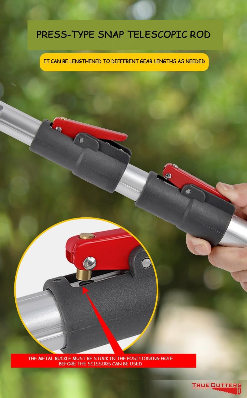 4-11.5 Ft Extendable Tree Pruner & Pole Saw – Telescopic Tree Trimmer with Extra 1 Pruner & 1 Saw for High-Branch Trimming, Fruit Picking, and Yard Maintenance