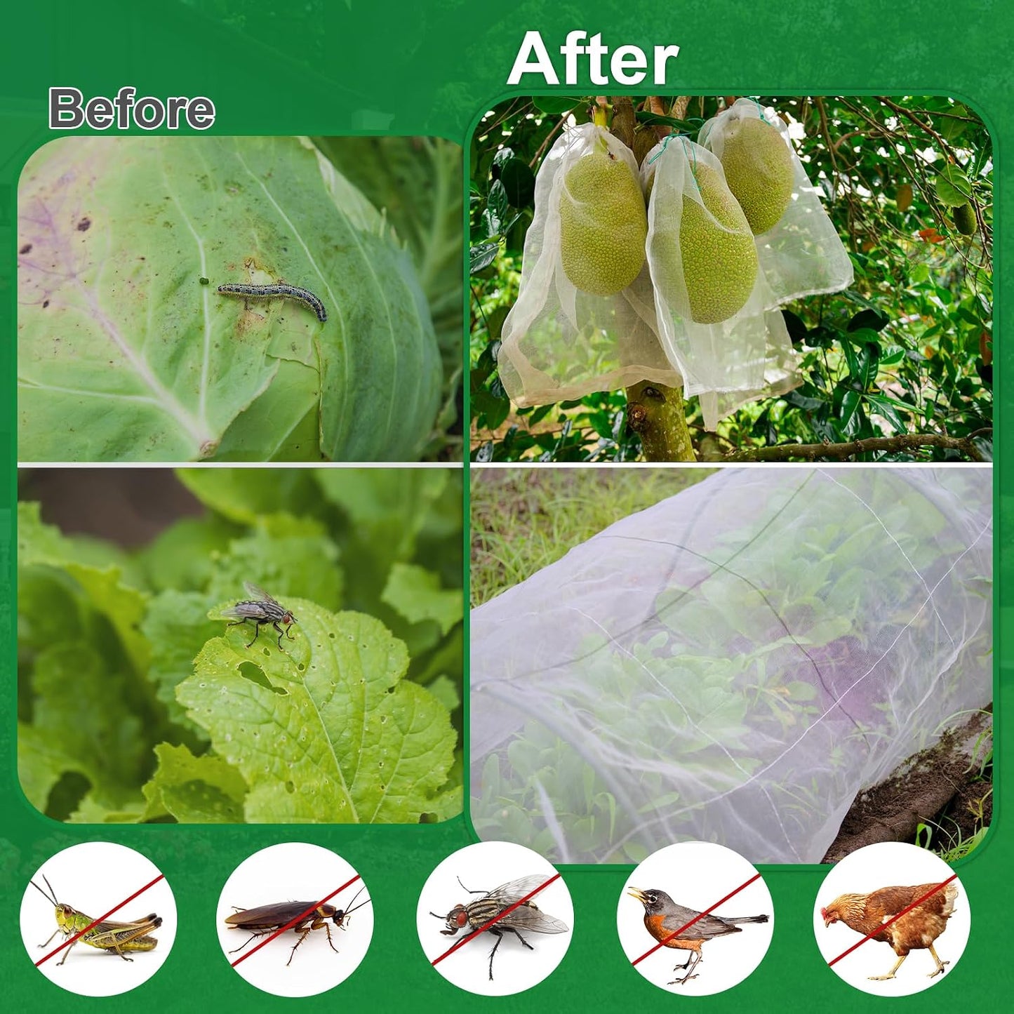 Garden Netting 10 x 50FT Ultra Fine Mesh Netting Insect Netting