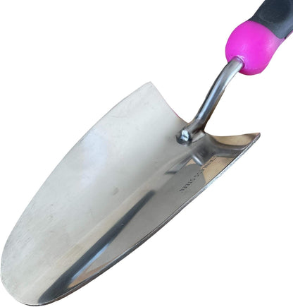 Super Strong Garden Trowel Hand Shovel - Stainless Steel - Rust Resistant - Ergonomic Grip - Perfect Tool for Gardening, Weeding, Transplanting and Digging in Garden Beds (Pink)