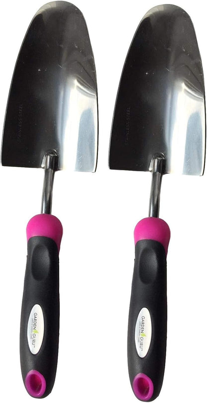 Super Strong Garden Trowel Hand Shovel - Stainless Steel - Rust Resistant - Ergonomic Grip - Perfect Tool for Gardening, Weeding, Transplanting and Digging in Garden Beds (Pink)