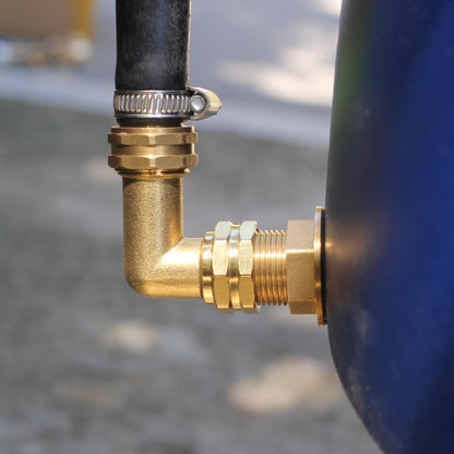 Garden Hose Elbow Connector 90 Degree Solid Brass Pipe Fittings Hose Elbow -Eliminates Stress and Strain On RV Water Intake Hose Adapter 3/4" FHT x 3/4" MHT (2 SETS)