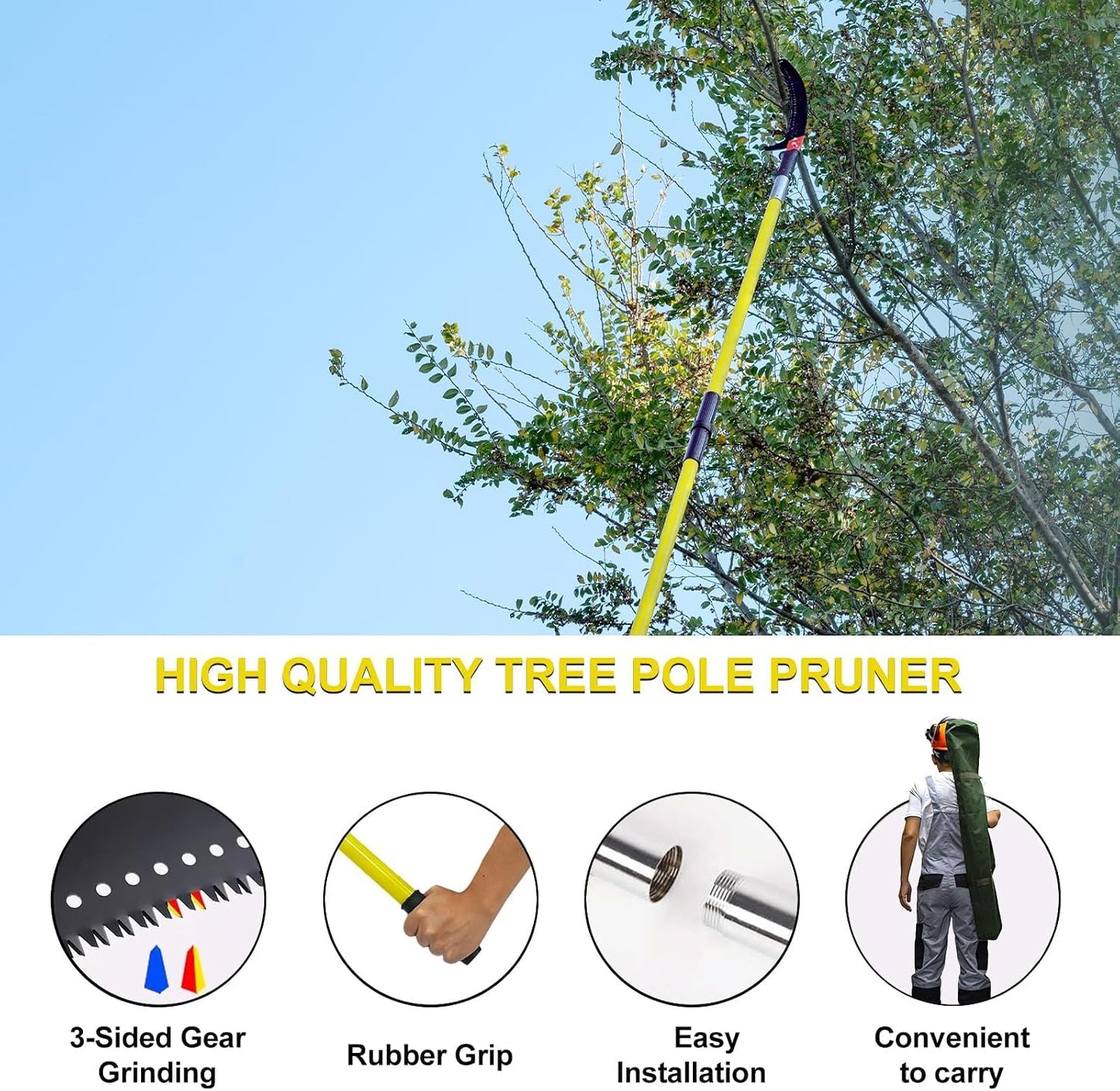 7.3-30FT Adjustable Manual pole saws for tree trimming