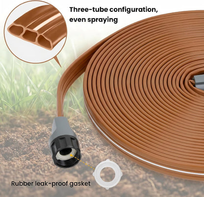Sprinkler Soaker Hose 50FT with Holes, Garden Watering Hose with Stakes, Drip Hose Sprinkler, Efficient Saving Water for Lawn Garden and Yard, Leakproof