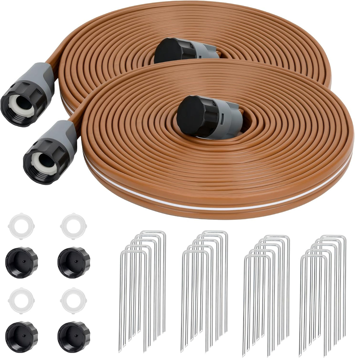 Sprinkler Soaker Hose 50FT with Holes, Garden Watering Hose with Stakes, Drip Hose Sprinkler, Efficient Saving Water for Lawn Garden and Yard, Leakproof