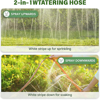Sprinkler Soaker Hose 50FT with Holes, Garden Watering Hose with Stakes, Drip Hose Sprinkler, Efficient Saving Water for Lawn Garden and Yard, Leakproof
