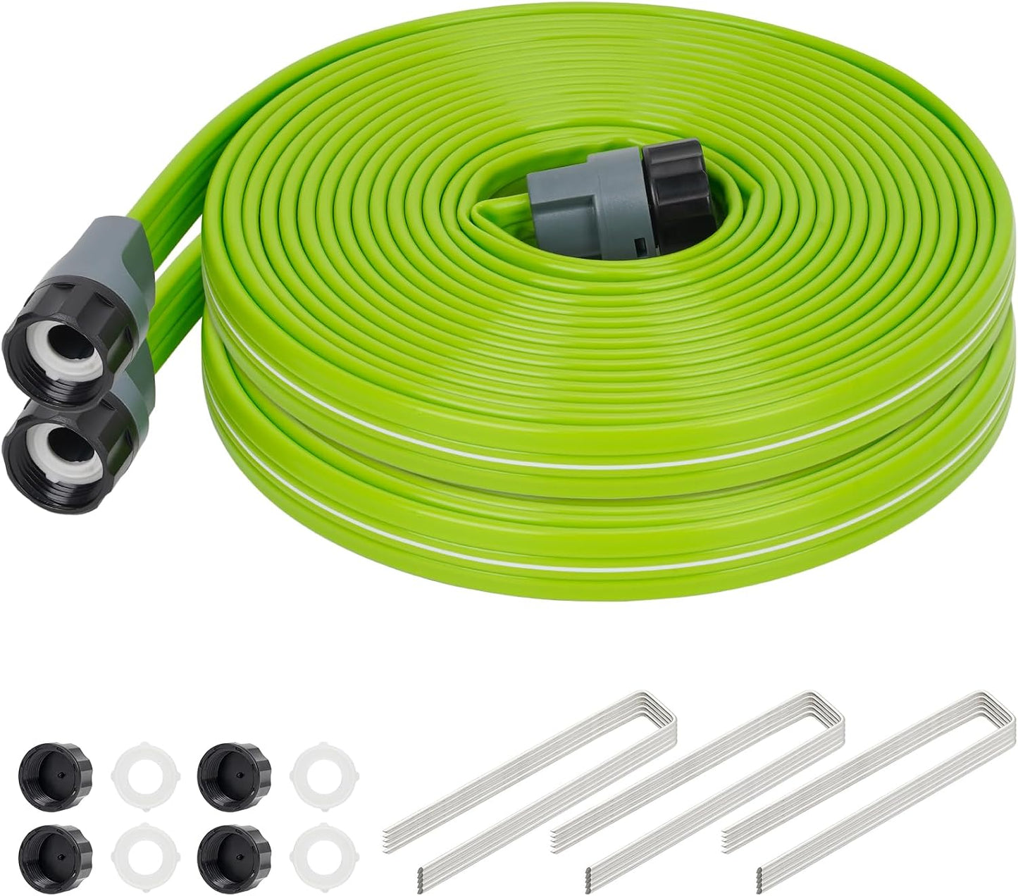 Sprinkler Soaker Hose 50FT with Holes, Garden Watering Hose with Stakes, Drip Hose Sprinkler, Efficient Saving Water for Lawn Garden and Yard, Leakproof