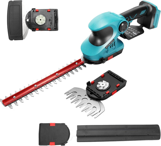 2-in-1 Cordless Hedge Trimmer & Grass Shear for Makita 18V Battery(No Battery), Brushless 12" Hedge Trimmer and 3.9" Grass Shear, for Garden, Yard Lawn Care