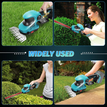 2-in-1 Cordless Hedge Trimmer & Grass Shear for Makita 18V Battery(No Battery), Brushless 12" Hedge Trimmer and 3.9" Grass Shear, for Garden, Yard Lawn Care