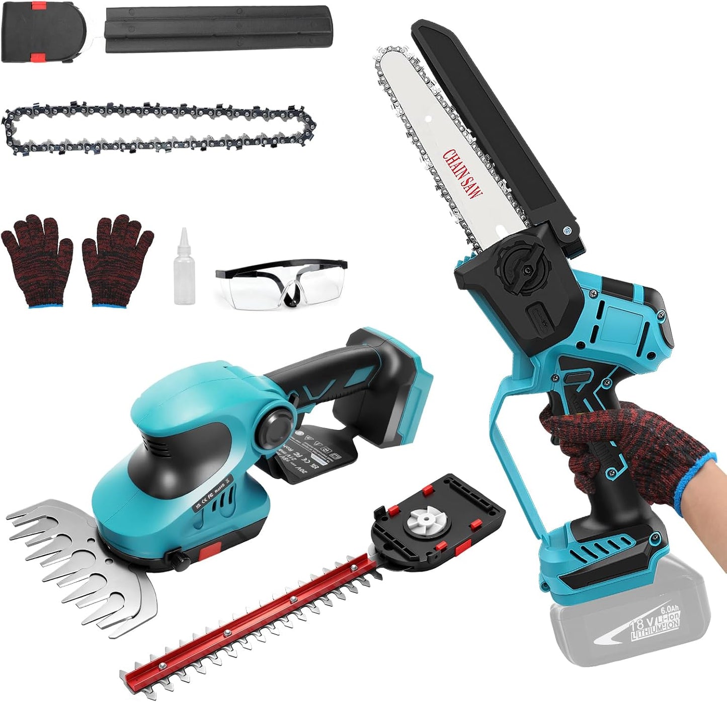 2-in-1 Cordless Hedge Trimmer & Grass Shear for Makita 18V Battery(No Battery), Brushless 12" Hedge Trimmer and 3.9" Grass Shear, for Garden, Yard Lawn Care