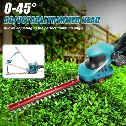 2-in-1 Cordless Hedge Trimmer & Grass Shear for Makita 18V Battery(No Battery), Brushless 12" Hedge Trimmer and 3.9" Grass Shear, for Garden, Yard Lawn Care