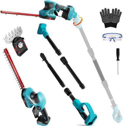 2-in-1 Cordless Hedge Trimmer & Grass Shear for Makita 18V Battery(No Battery), Brushless 12" Hedge Trimmer and 3.9" Grass Shear, for Garden, Yard Lawn Care