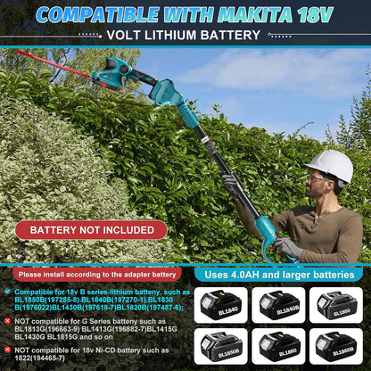 2-in-1 Cordless Hedge Trimmer & Grass Shear for Makita 18V Battery(No Battery), Brushless 12" Hedge Trimmer and 3.9" Grass Shear, for Garden, Yard Lawn Care