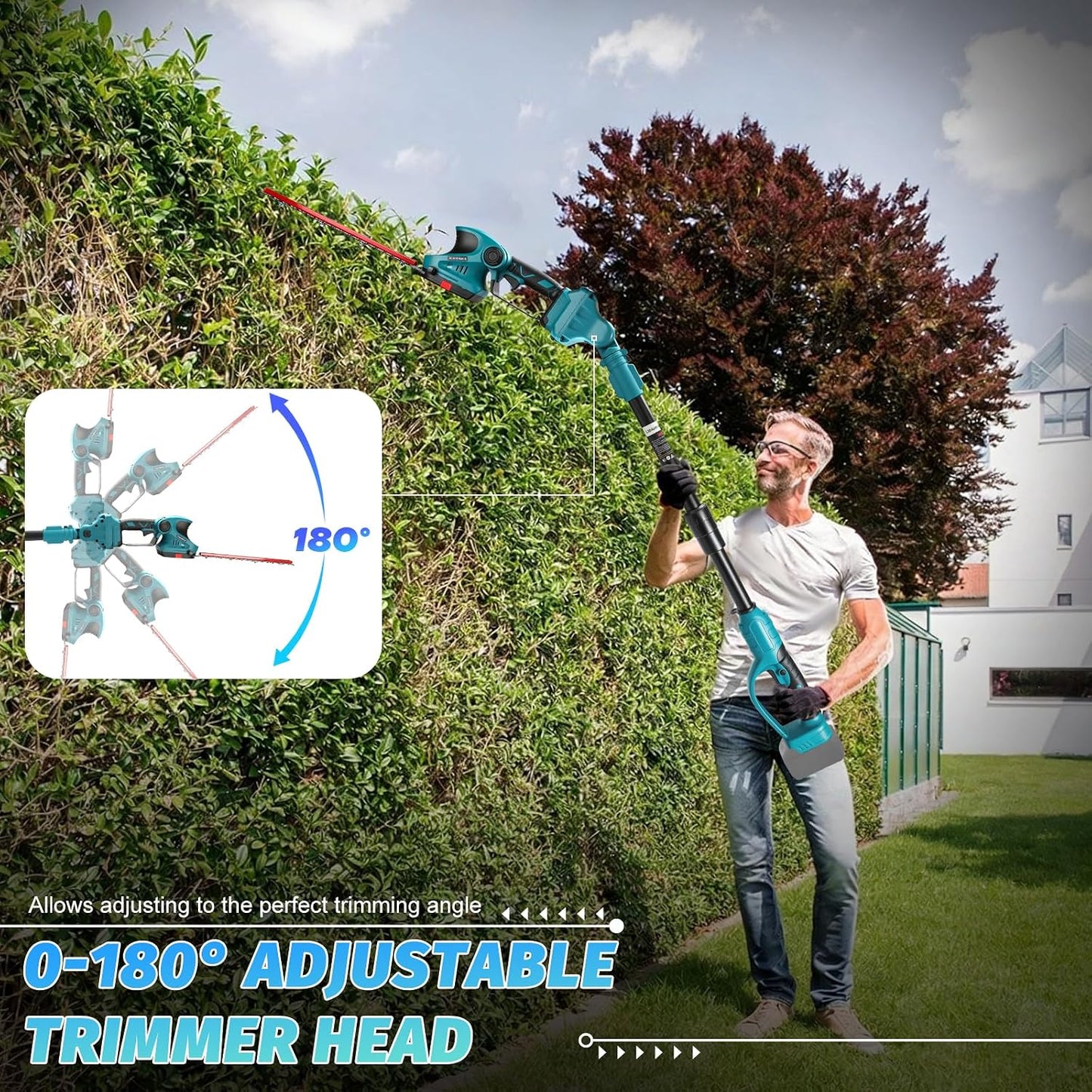 2-in-1 Cordless Hedge Trimmer & Grass Shear for Makita 18V Battery(No Battery), Brushless 12" Hedge Trimmer and 3.9" Grass Shear, for Garden, Yard Lawn Care