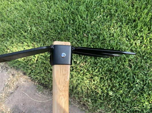 Hoe and Cultivator Hand Tiller - Carbon Steel Blade - Heavy Duty for loosening Soil, Weeding and Digging - Rubber Ergo Grip Handle - Rust Proof