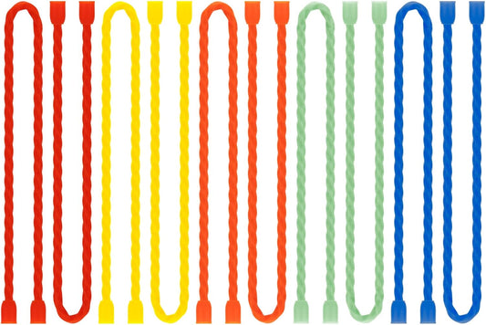 10 PCS 12-Inch Silicone Cable Ties - Reusable Twist Ties Bendable Steel-Core Rubber Cable Ties for Bundling and Holding, All Purpose Cord Tie for Indoor and Outdoor (5 Colors)