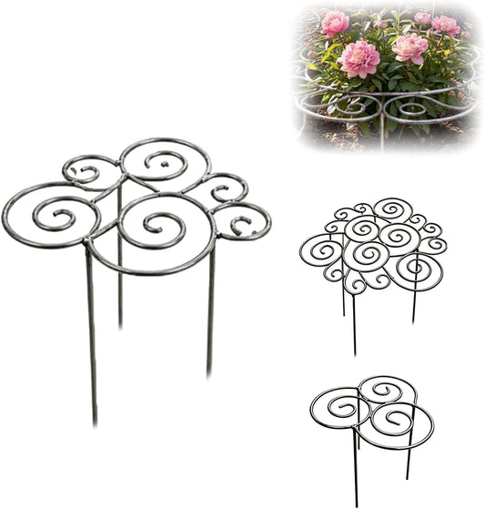 Peony Cages and Supports Ring for Garden, Decorative Grow Through Rings, Provide Dependable Structure for Perennials and Herbaceous Plants, Assisted Plant Growth (Medium)