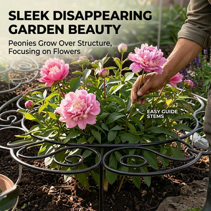 Peony Cages and Supports Ring for Garden, Decorative Grow Through Rings, Provide Dependable Structure for Perennials and Herbaceous Plants, Assisted Plant Growth (Medium)