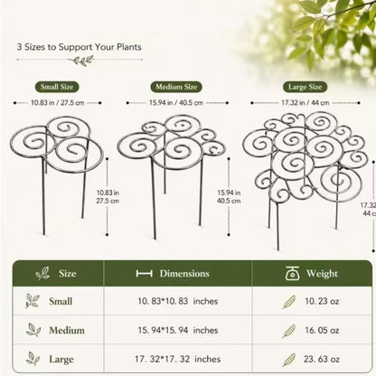 Peony Cages and Supports Ring for Garden, Decorative Grow Through Rings, Provide Dependable Structure for Perennials and Herbaceous Plants, Assisted Plant Growth (Medium)