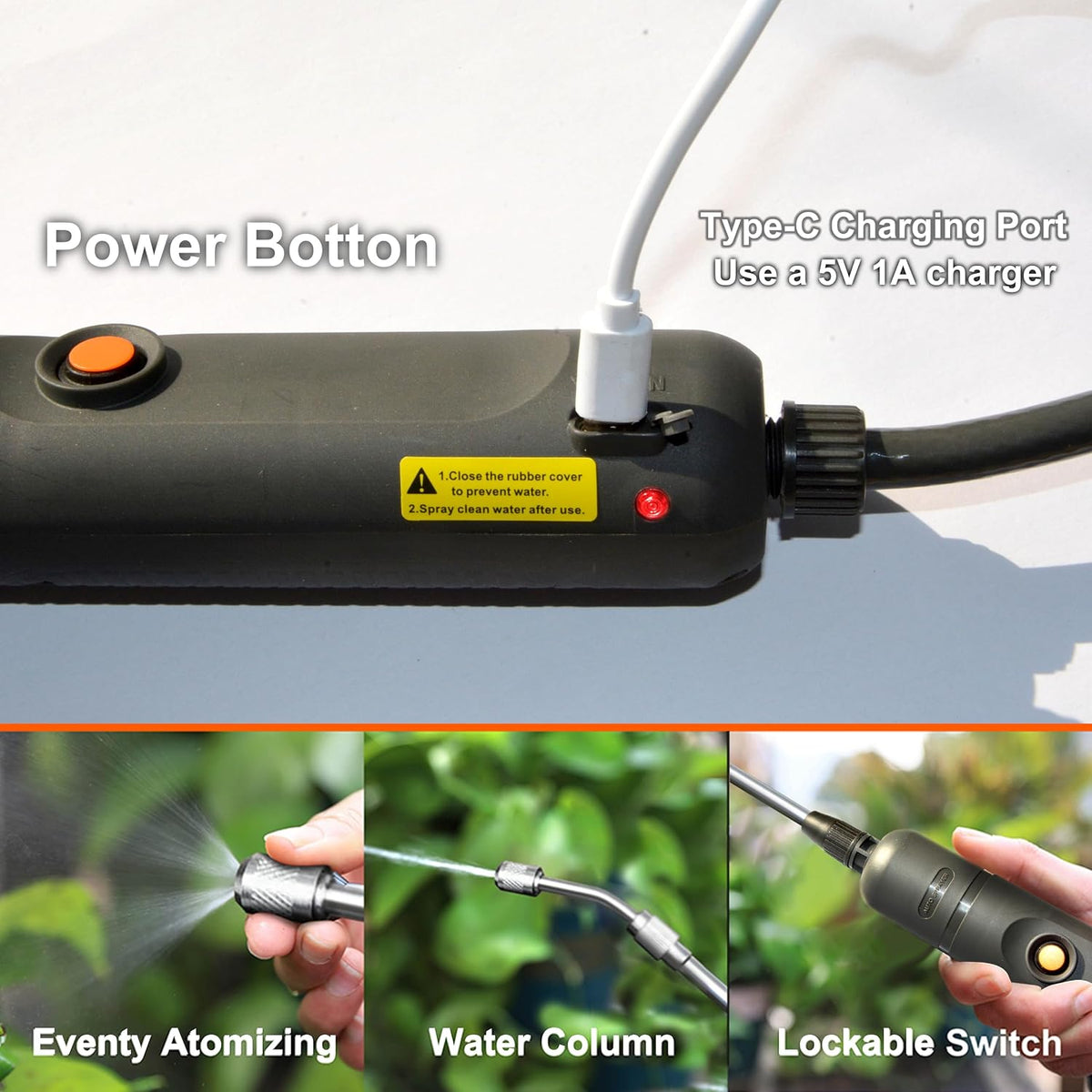 ESX-8 Electric Sprayer, Garden Sprayer 2 Gallon,Weed Sprayer in Lawn & Garden,Rechargeable Battery Powered Sprayer with Telescopic Wand,Plant Mister,Indoor Watering Can for Plants (Translucent)