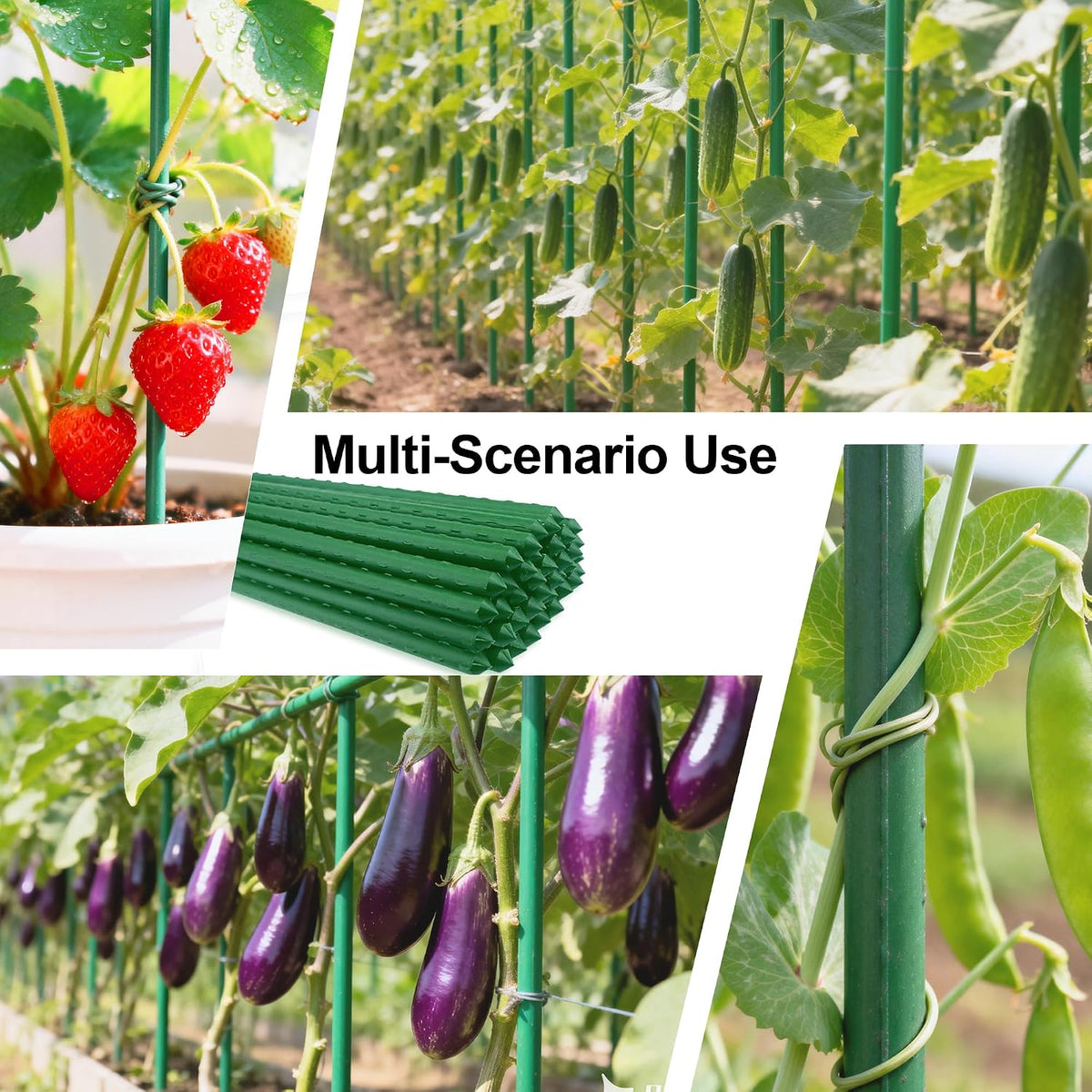 Lature Garden Stakes 3FT 25pcs, Plastic Coated Steel Plant Stakes Specifically Designed for Climbing Plants, Ideal for Tomatoes, Beans, Cucumbers, Peppers, Vines, and More Plant Growth