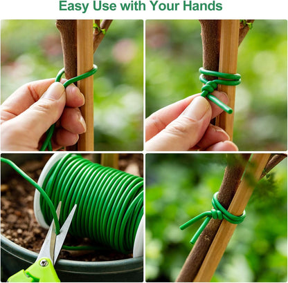 65.6 FT Soft Plant Twist Tie, TPR Rubber Coated Garden Wire