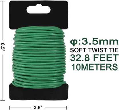 65.6 FT Soft Plant Twist Tie, TPR Rubber Coated Garden Wire