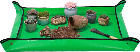 39.5"X31.5" Large Repotting Mat for Indoor Plants Transplanting/Dividing and Dirt Control, Gardenig Gifts for Women, Waterproof Gardening Potting Mat for Succulent