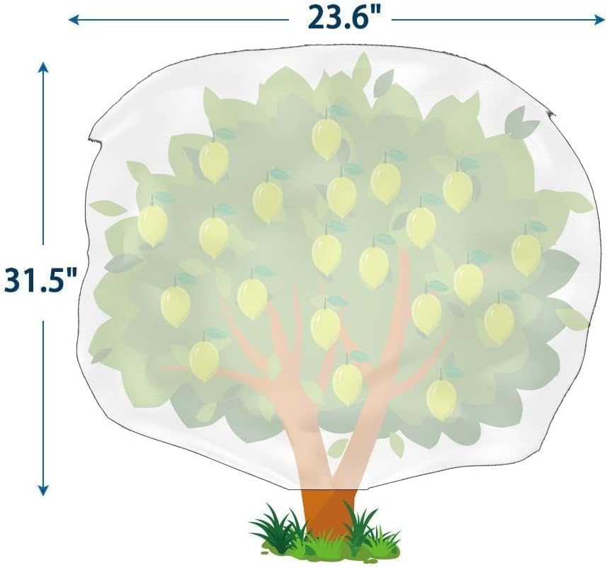 Plant Covers Freeze Protection, 4 Pack Frost Covers with Zipper Drawstring (23.6" x 31.5") Plant Protection Cover Bags for Outdoor Winter Frost Cold Weather Shrubs Trees Jacket Covers(Yellow)