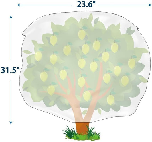 Plant Covers Freeze Protection, 4 Pack Frost Covers with Zipper Drawstring (23.6" x 31.5") Plant Protection Cover Bags for Outdoor Winter Frost Cold Weather Shrubs Trees Jacket Covers(Yellow)
