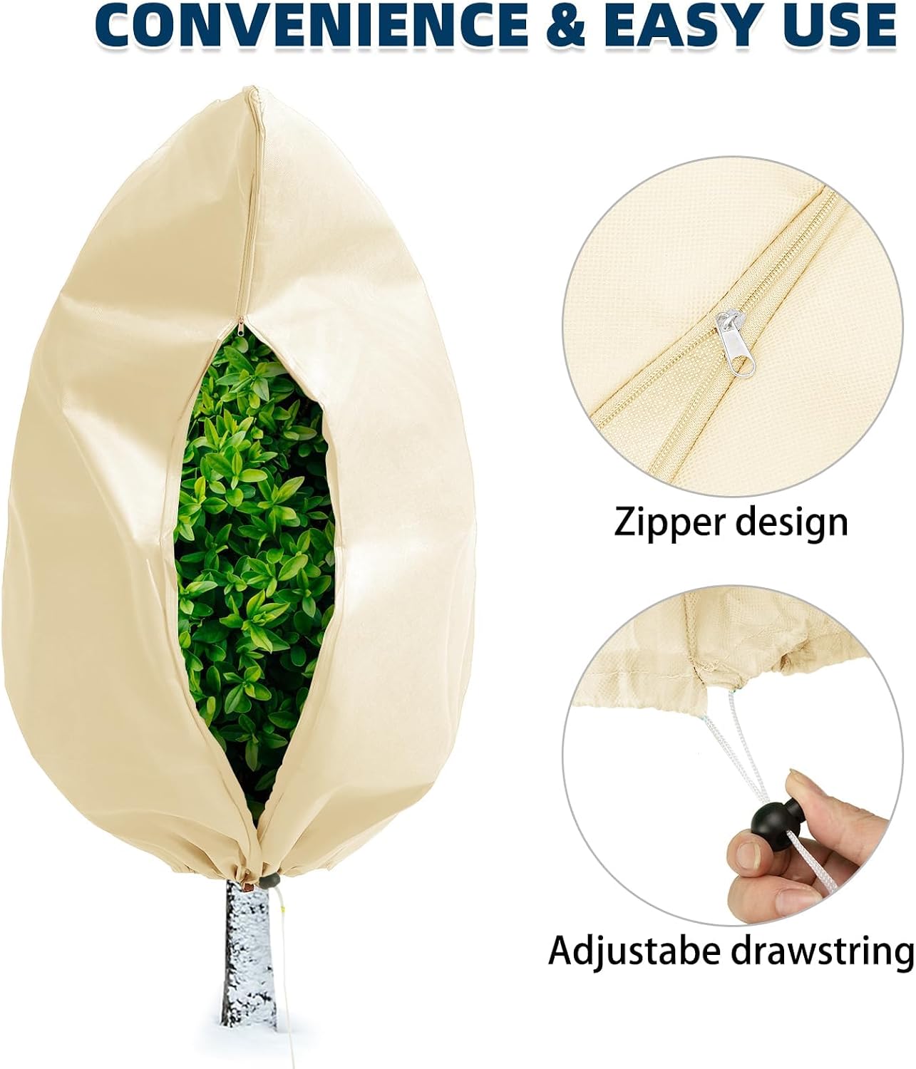 Plant Covers Freeze Protection, 4 Pack Frost Covers with Zipper Drawstring (23.6" x 31.5") Plant Protection Cover Bags for Outdoor Winter Frost Cold Weather Shrubs Trees Jacket Covers(Yellow)