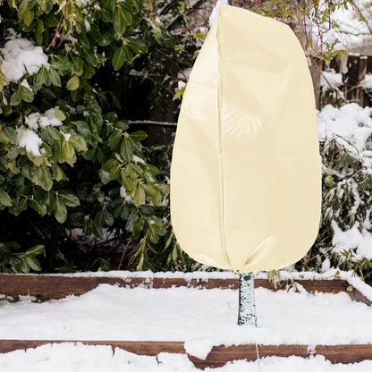 Plant Covers Freeze Protection, 4 Pack Frost Covers with Zipper Drawstring (23.6" x 31.5") Plant Protection Cover Bags for Outdoor Winter Frost Cold Weather Shrubs Trees Jacket Covers(Yellow)