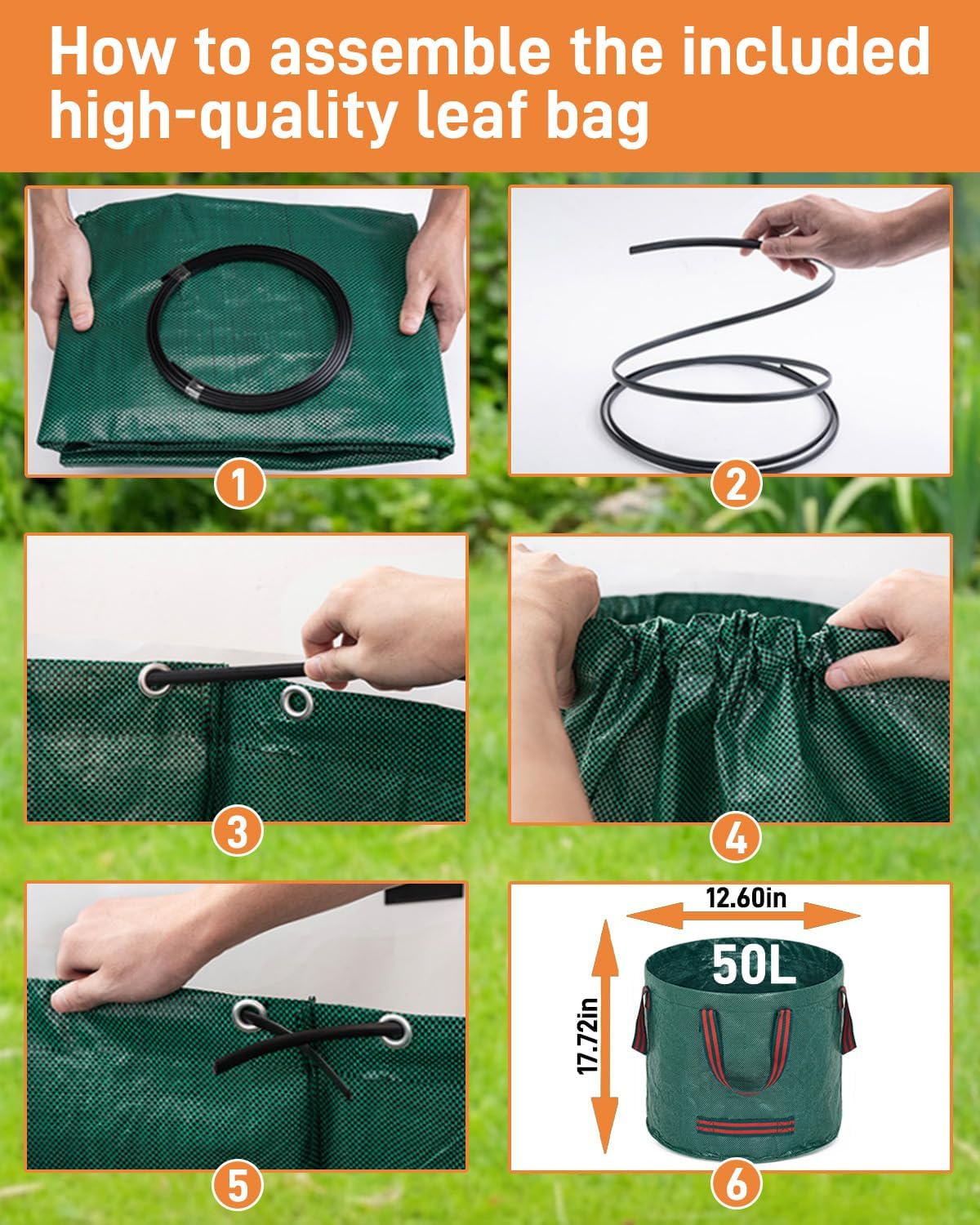 Stand Up Weed Puller Tool with Adjustable Long Handle and 50L Garden Bag