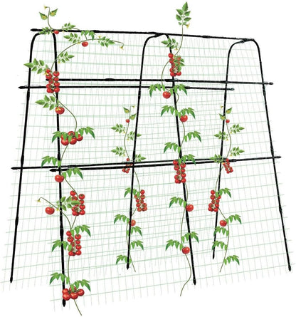 Tall Garden Arch Trellis for Climbing Plants Outdoor, 5 ft Tall Polyethylene-Coated Stainless Steel Garden Arch for Climbing Vine Vegetable/Fruit/Flower, Cucumber Trellis for Raised Bed, Black