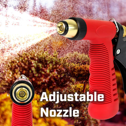 4608: Adjustable Cone Tip Garden Hose Spray Nozzle with Rear Trigger Grip, Threaded Connection Fits Standard Garden Hose, for Gardening, Landscaping, Watering and Outdoor Jobs, Red/Black