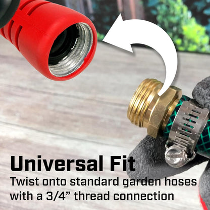 4608: Adjustable Cone Tip Garden Hose Spray Nozzle with Rear Trigger Grip, Threaded Connection Fits Standard Garden Hose, for Gardening, Landscaping, Watering and Outdoor Jobs, Red/Black