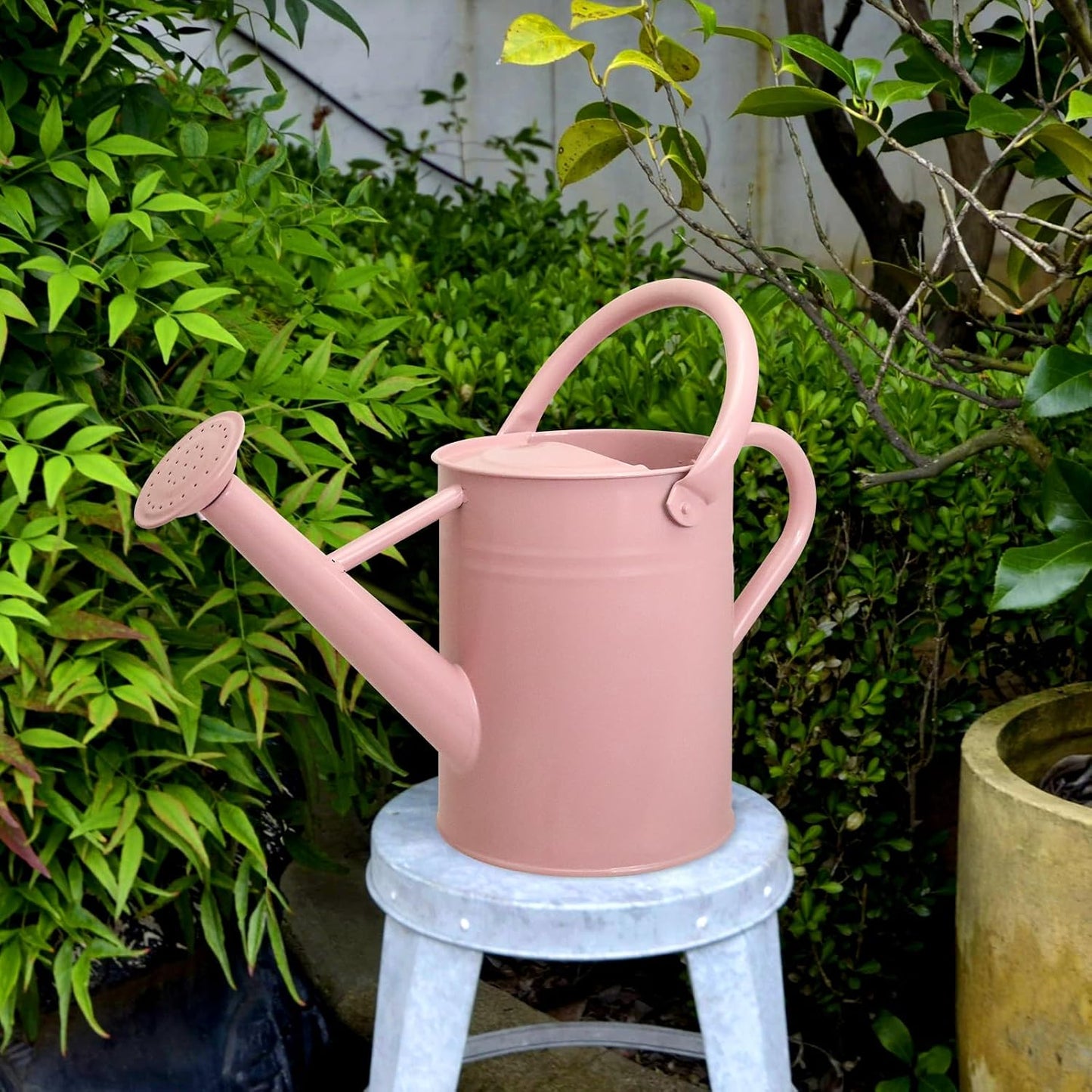 Metal Watering Can with Removable Spout, Galvanized, Perfect for Indoor and Outdoor Use (1 Gallon, Yellow)