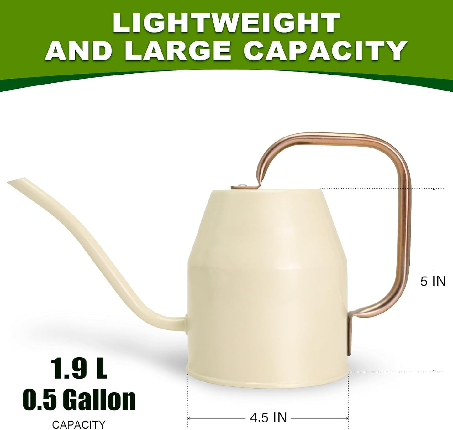 Metal Watering Can with Removable Spout, Galvanized, Perfect for Indoor and Outdoor Use (1 Gallon, Yellow)
