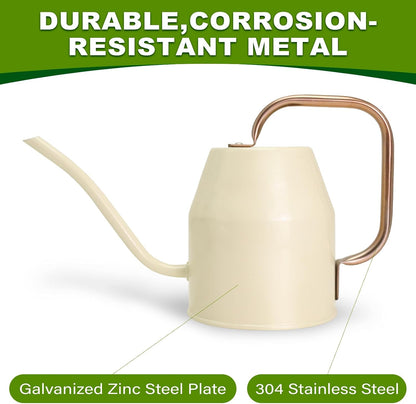 Metal Watering Can with Removable Spout, Galvanized, Perfect for Indoor and Outdoor Use (1 Gallon, Yellow)