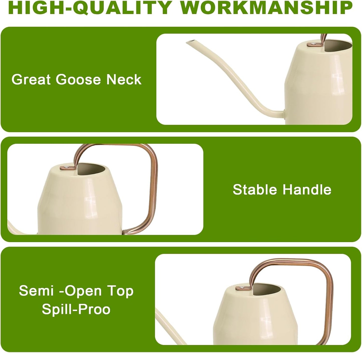 Metal Watering Can with Removable Spout, Galvanized, Perfect for Indoor and Outdoor Use (1 Gallon, Yellow)