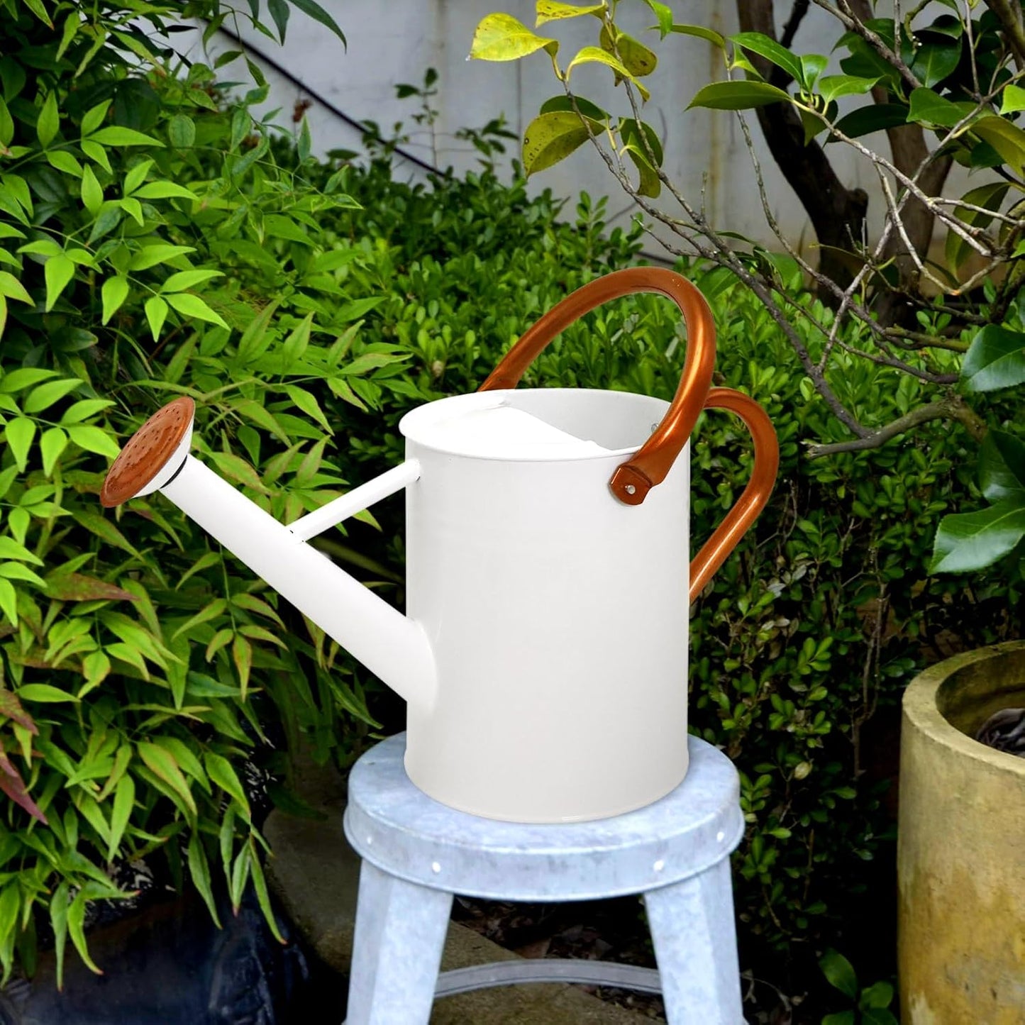 Metal Watering Can with Removable Spout, Galvanized, Perfect for Indoor and Outdoor Use (1 Gallon, Yellow)