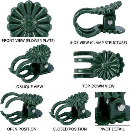 Plant Clips 50 Pcs, Orchid Support Clips, Flower Vine Garden Clips for Climbing Plants