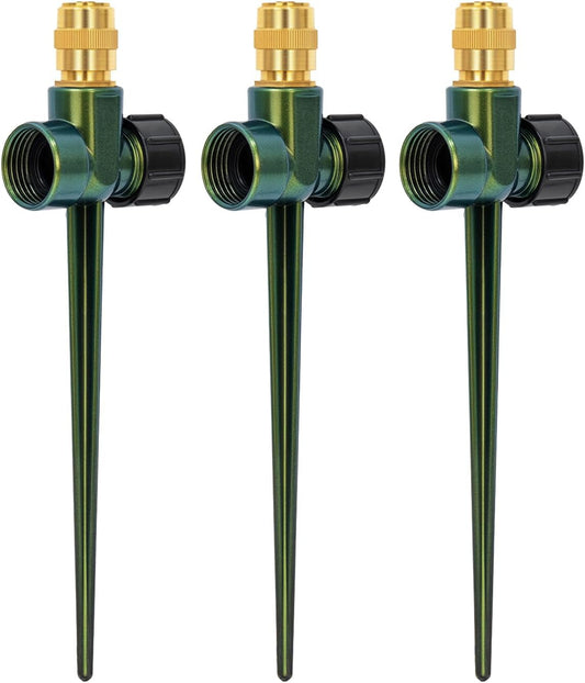 3 Pack Heavy-Duty Full-Metal Lawn Sprinklers for Yard